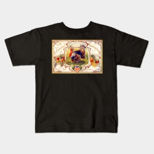 Vintage Happy Thanksgiving Turkey Kids T-Shirt